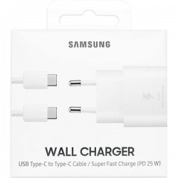 Оригинално Зарядно за SAMSUNG Super Fast Charger & USB-C 25W, Бял