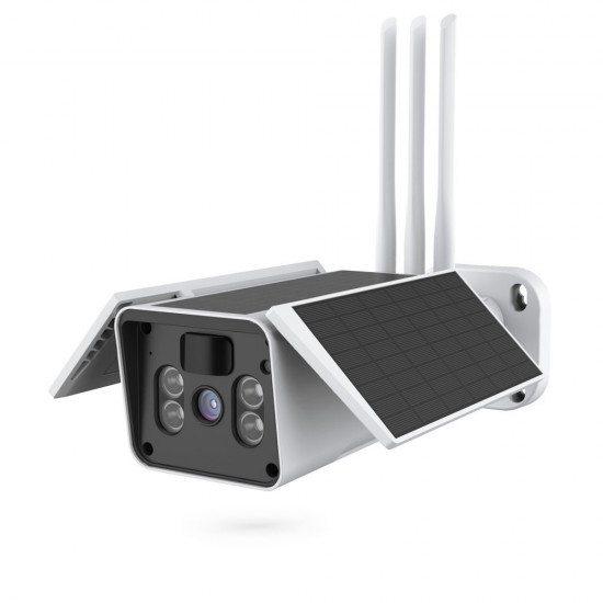 Смарт охранителна камера PST-SC216, 2.0Mp, Соларен панел, Външен монтаж, Wi-Fi, Tuya Smart, Бял - 91032