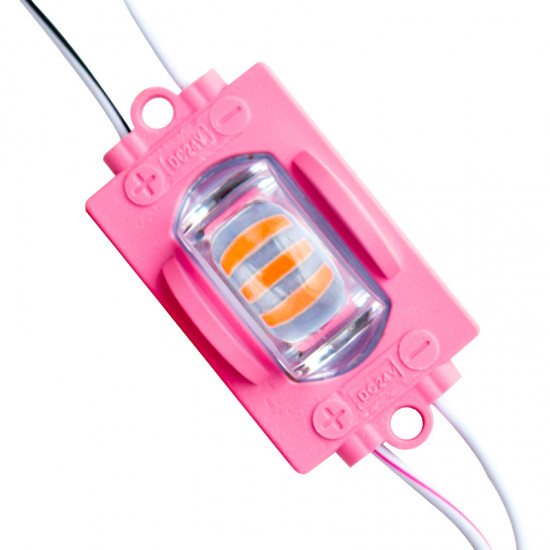 LED Модул със 3 диода PINK  12/24v - 1.4W IP68 Розов  ( със рефлектор Водоустойчиви ) 