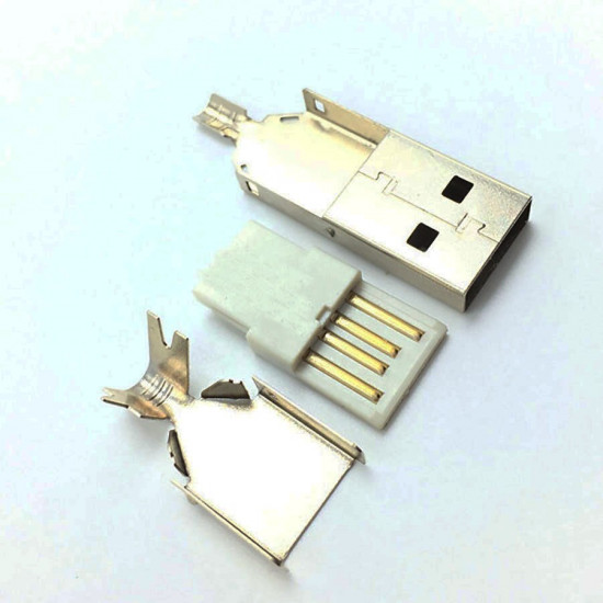 Конектор, USB A, мъжки, за запояване