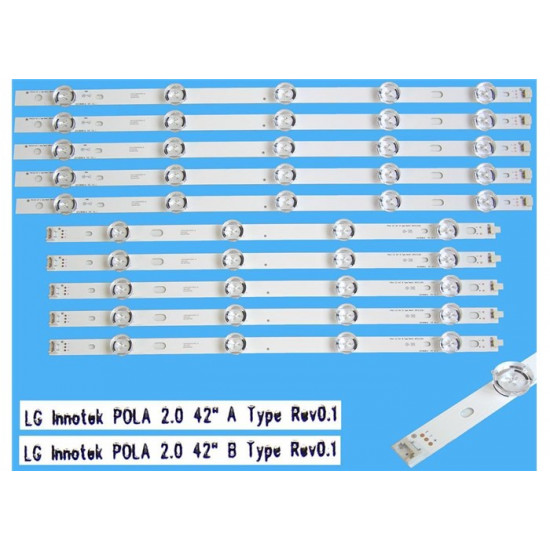 LED Комплект за LG 42" INNOTEK POLA 2.0 42" A/B ( 5/4 диода 10 ленти )