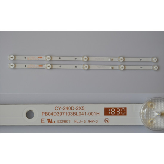 LED Комплект за 24" инча Китайски модел cy-240d-2x5 / PB04D397103BL041-001H ( 5 диода 3 волта - 39.7 см )